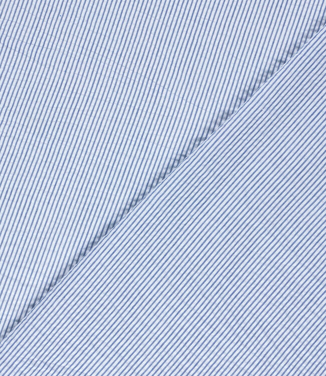 blauw streepjes - seersucker