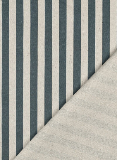blauw met strepen - canvas linnenlook - waterafstotend