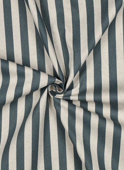 blue with stripes - linen-look canvas - water-repellent