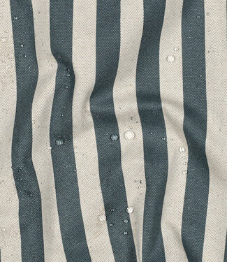 blauw met strepen - canvas linnenlook - waterafstotend