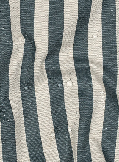 blue with stripes - linen-look canvas - water-repellent
