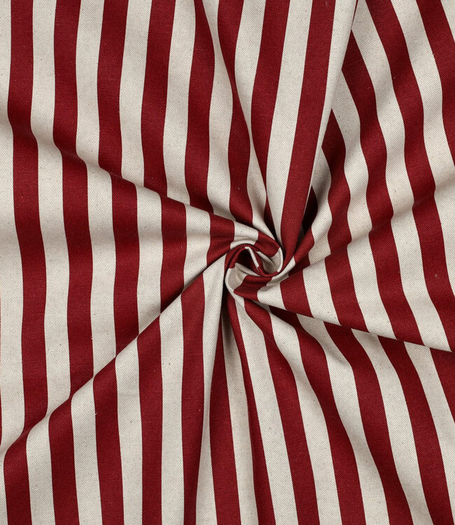 rood met strepen - canvas linnenlook - waterafstotend