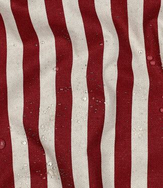red with stripes - linen-look canvas - water-repellent
