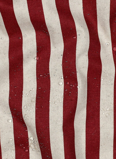 red with stripes - linen-look canvas - water-repellent