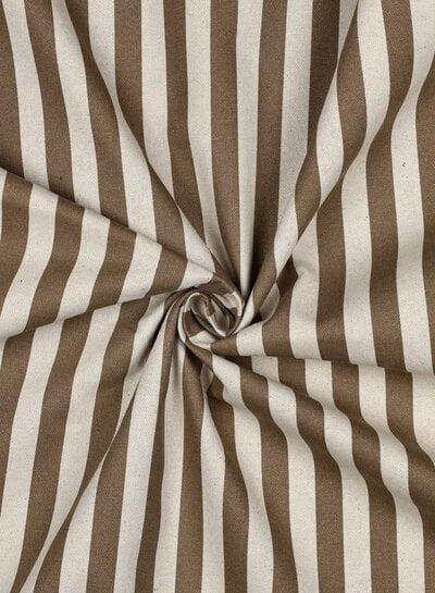 khaki with stripes - linen-look canvas - water-repellent