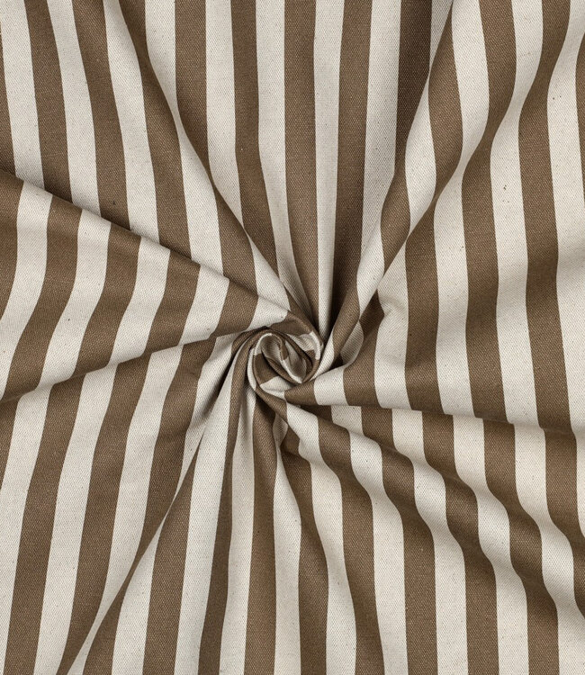 khaki met strepen - canvas linnenlook - waterafstotend