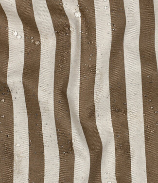 khaki with stripes - linen-look canvas - water-repellent