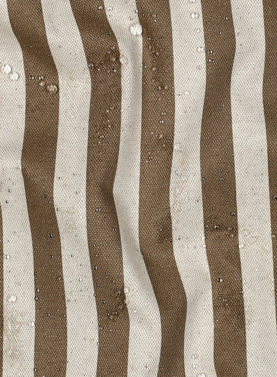 khaki met strepen - canvas linnenlook - waterafstotend