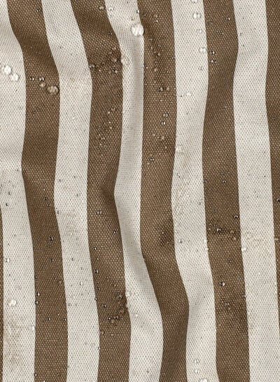 khaki with stripes - linen-look canvas - water-repellent