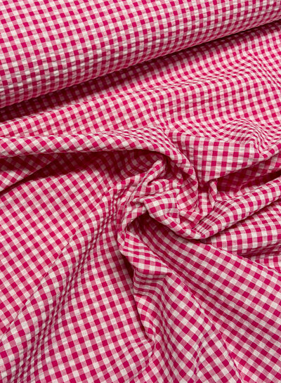 roze vichy ruitjes - seersucker