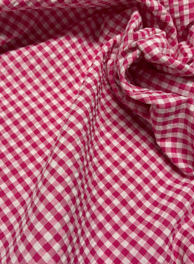 roze vichy ruitjes - seersucker