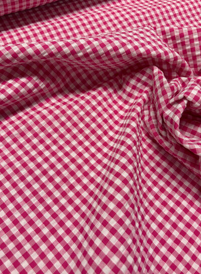 roze vichy ruitjes - seersucker