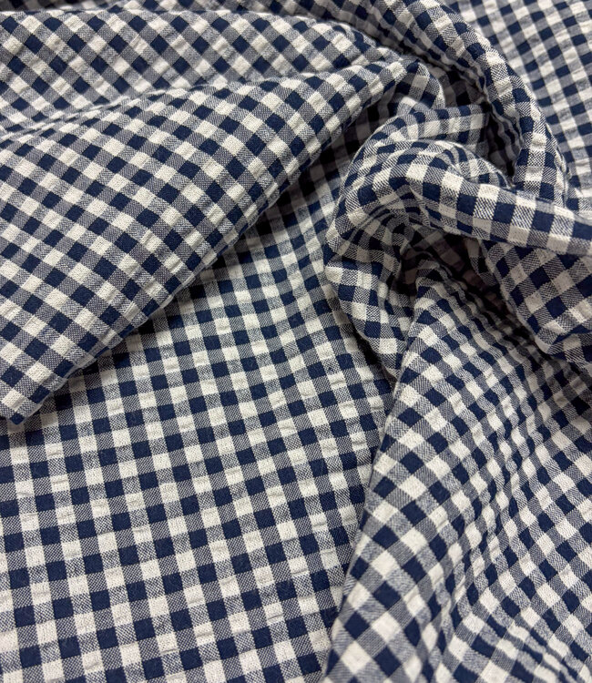 navy vichy checks - seersucker