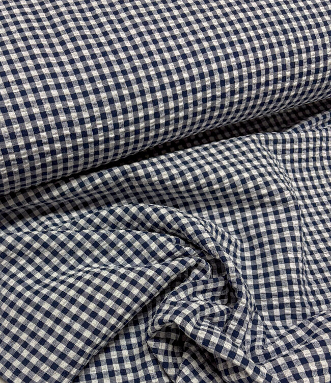 navy vichy checks - seersucker