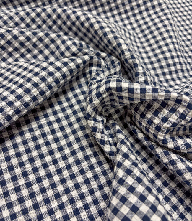 navy vichy checks - seersucker
