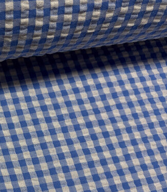 blauw vichy ruitjes - seersucker