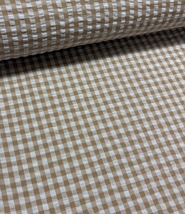 beige vichy checks - seersucker