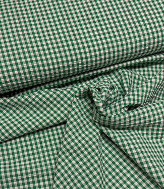 green vichy checks - seersucker