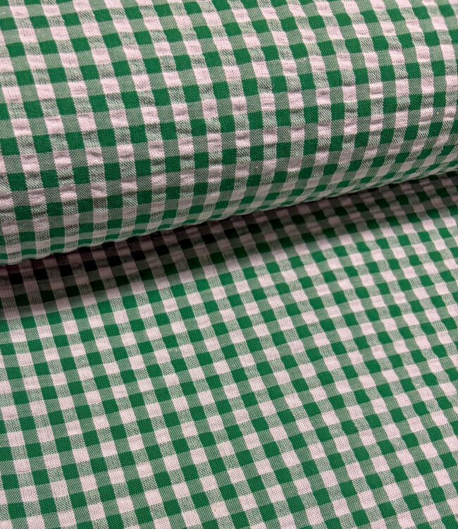 groen vichy ruitjes - seersucker