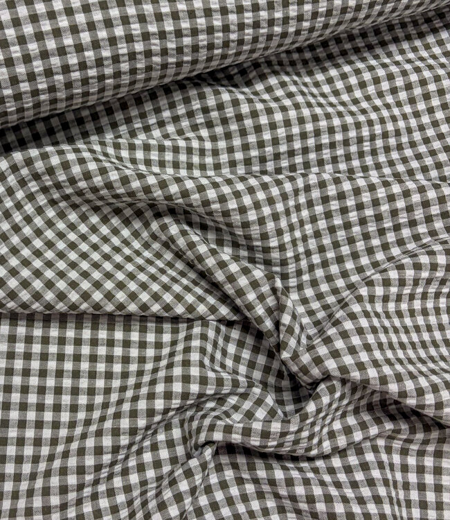 khaki vichy check - seersucker
