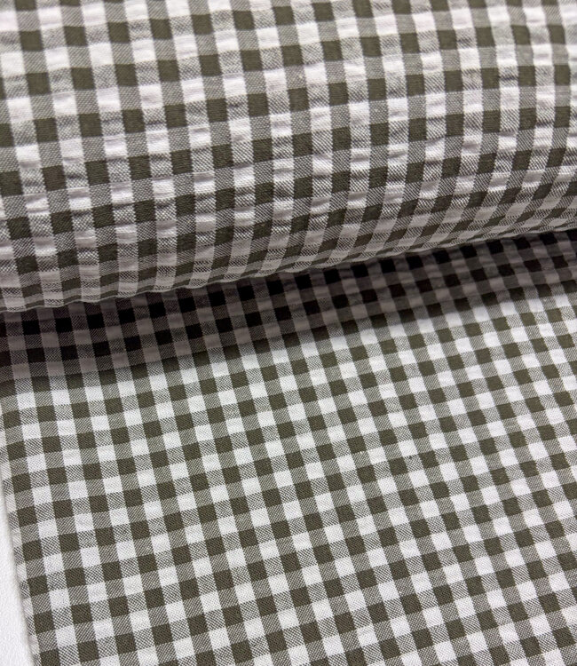 khaki vichy check - seersucker