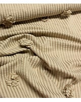beige strepen met 3D bloem - seersucker
