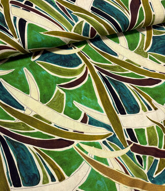 rio palmtrees - linen viscose