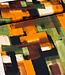 green rust abstract print - viscose satin