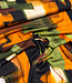 green rust abstract print - viscose satin