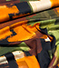 green rust abstract print - viscose satin