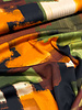 groen roest abstracte print - viscose satijn