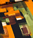 green rust abstract print - viscose satin