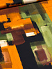 groen roest abstracte print - viscose satijn