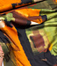 green rust abstract print - viscose satin