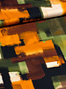 groen roest abstracte print - viscose satijn