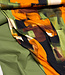 green rust abstract print - viscose satin