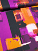 aubergine roest abstracte print - viscose satijn