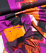 aubergine rust abstract print - viscose satin