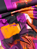 aubergine roest abstracte print - viscose satijn