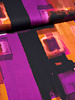 aubergine roest abstracte print - viscose satijn