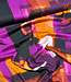 aubergine rust abstract print - viscose satin
