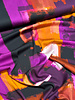 aubergine roest abstracte print - viscose satijn