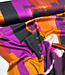 aubergine rust abstract print - viscose satin