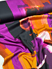 aubergine roest abstracte print - viscose satijn