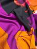 aubergine roest abstracte print - viscose satijn