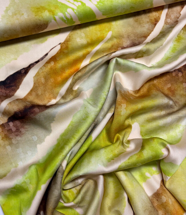 lime brown - satin viscose