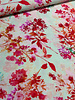 Madeline pink flowers mint - viscose crepe
