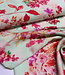 Madeline roze bloemen mint - viscose crêpe