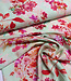 Madeline roze bloemen mint - viscose crêpe