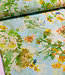 Madeline green flowers on mint - viscose crepe